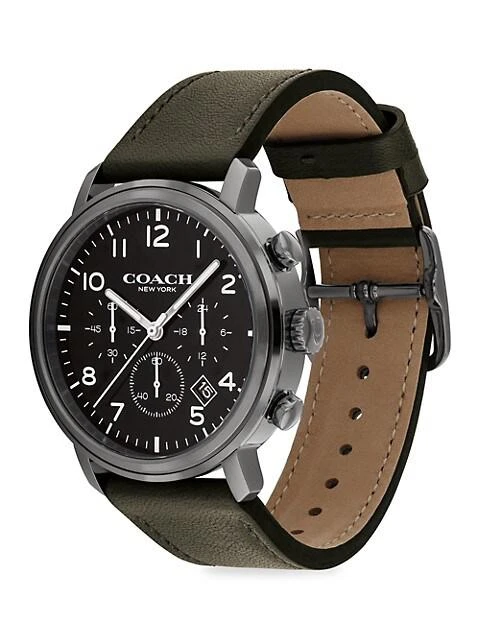 商品Coach|Harrison Ionic Plated Leather Strap Watch,价格¥2196,第3张图片详细描述