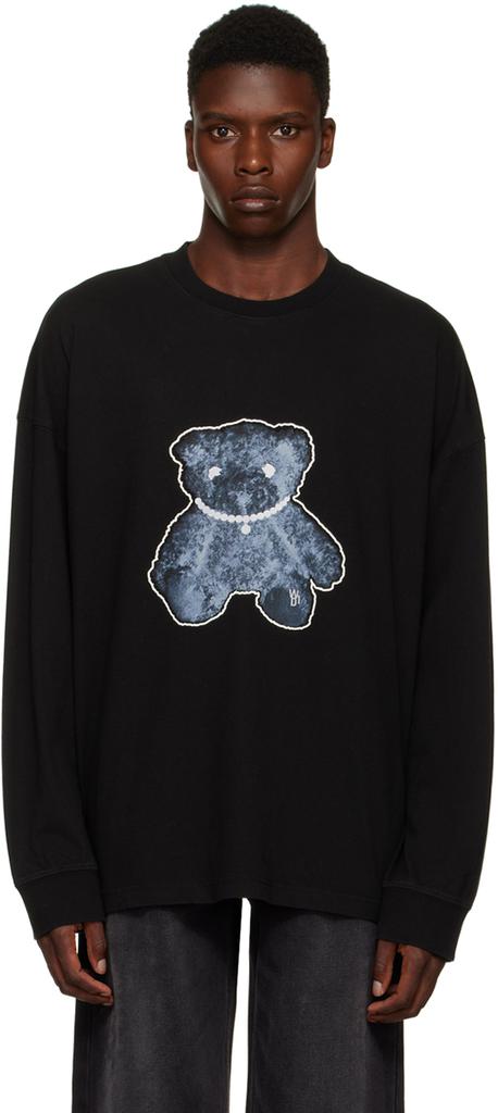 Black Teddy Long Sleeve T-Shirt商品第1张图片规格展示