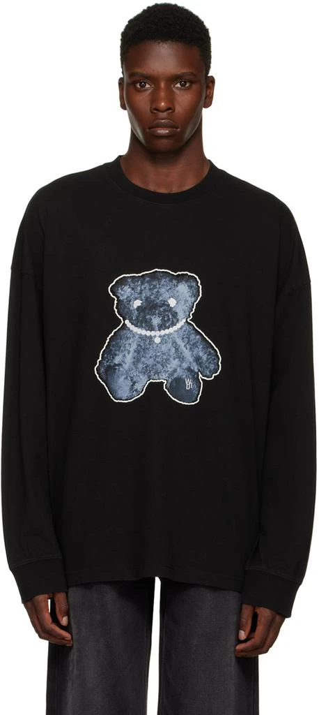 商品We11done|Black Teddy Long Sleeve T-Shirt,价格¥1372,第1张图片