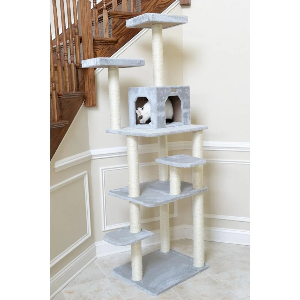 GleePet 74-Inch Real Wood Cat Tree With Seven Levels 商品