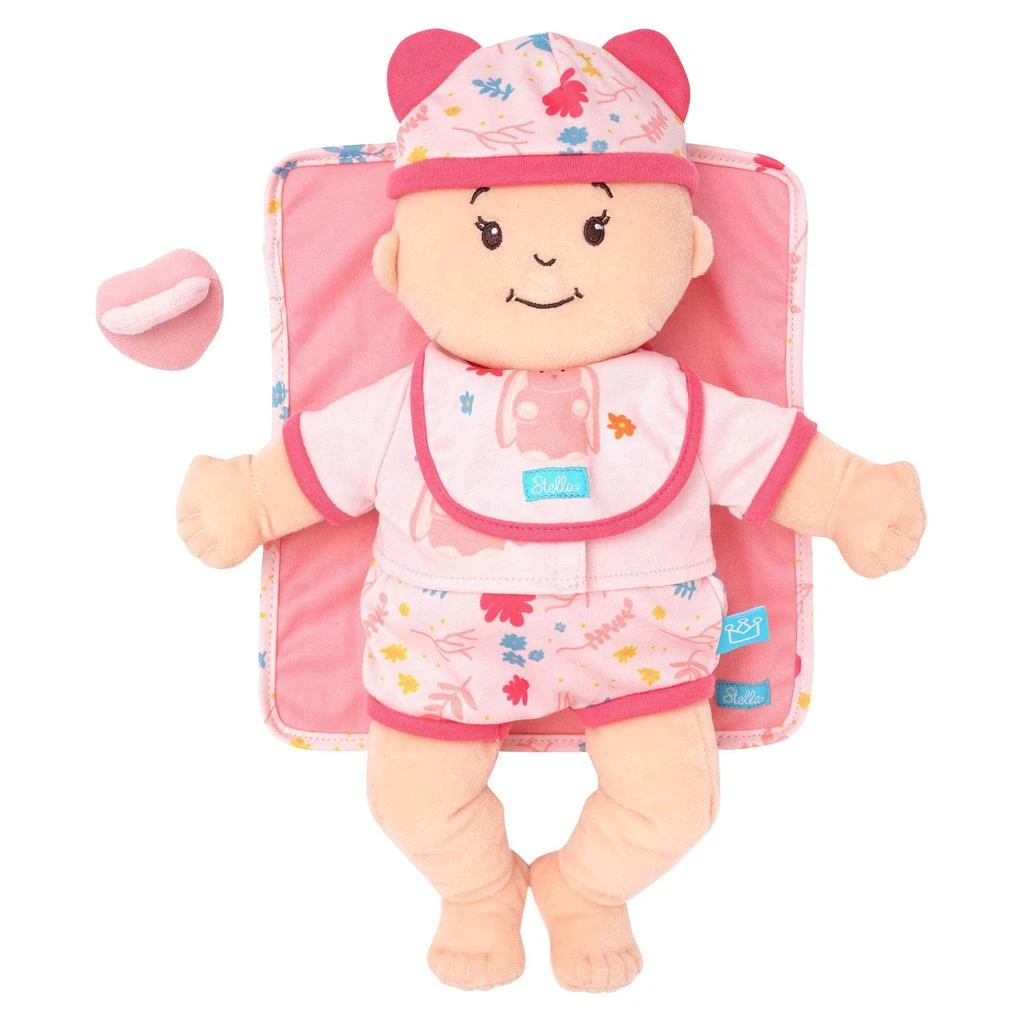 商品Manhattan Toy|Manhattan Toy Baby Stella Welcome Baby 6 Piece Bringing Home Baby Doll Set with Hat, Bib, Onesie, Cardigan, Magnetic Pacifier and Blanket,价格¥199,第5张图片详细描述