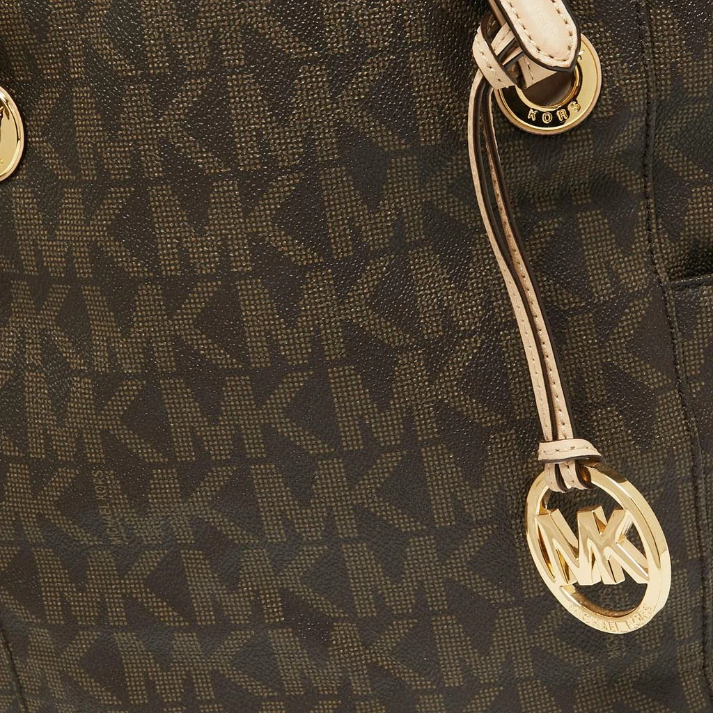 MICHAEL Michael Kors Brown/Beige Signature Coated Canvas and Leather Jet Set Tote 商�品