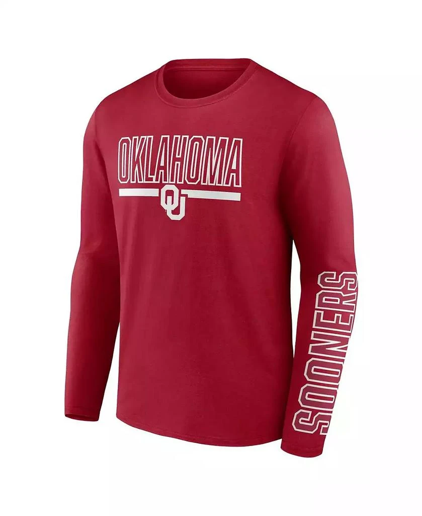 商品Fanatics|Men's Crimson Oklahoma Sooners Modern Two-Hit Long Sleeve T-shirt,价格¥265,第3张图片详细描述