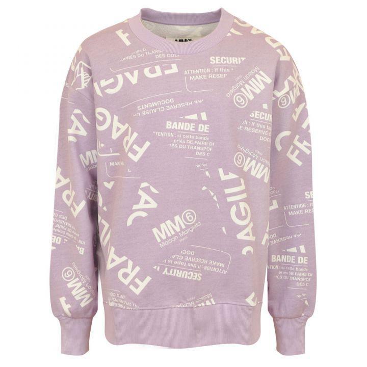 商品MAISON MARGIELA|Purple Fragile Repeat Logo Sweatshirt,价格¥466,第1张图片