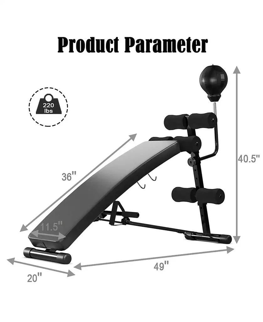 Adjustable Incline Curved Workout Fitness Sit Up Bench 商品