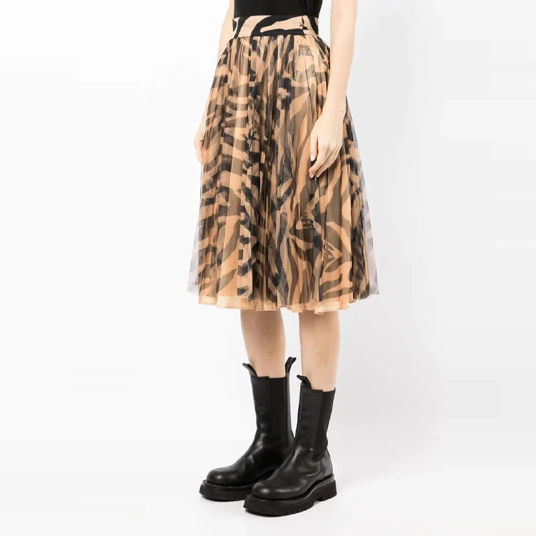 商品[国内直发] Off-White|SS22 斑马纹高腰伞形中裙 宽松版型 褐色,价格¥8125,第5张图片详细描述