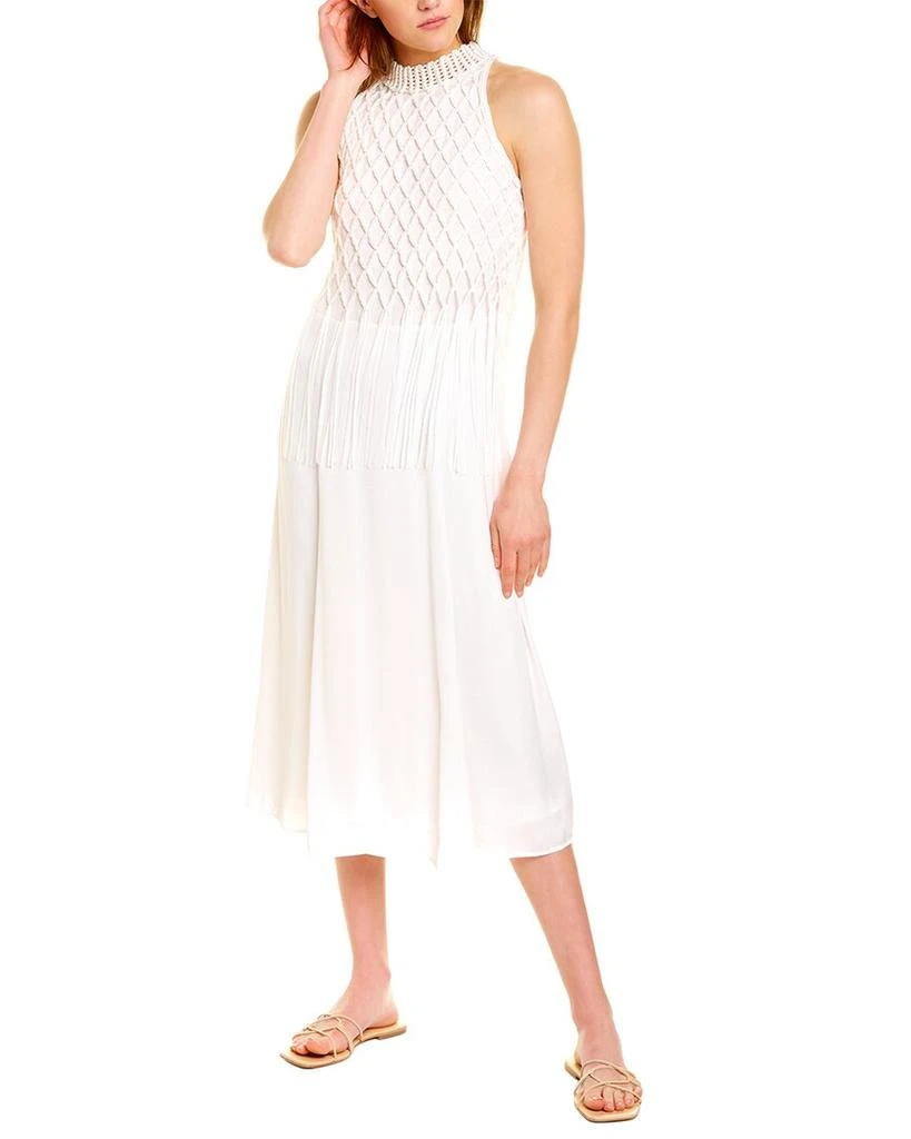商品Vince|Vince Crochet Fringe Mixed Media Midi Dress,价格¥945,第1张图片