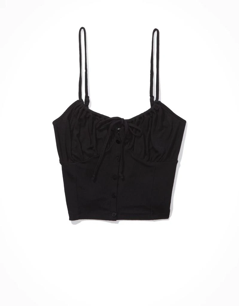 商品AE|AE Cropped Tie-Front Corset Cami,价格¥76,第4张图片详细描述