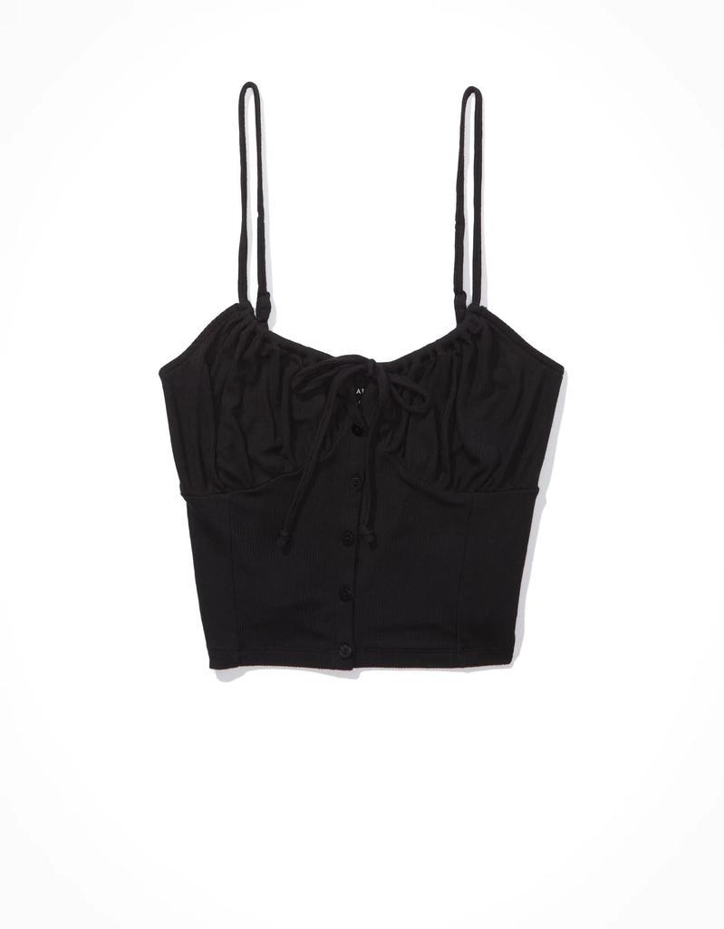 商品AE|AE Cropped Tie-Front Corset Cami,价格¥71,第6张图片详细描述