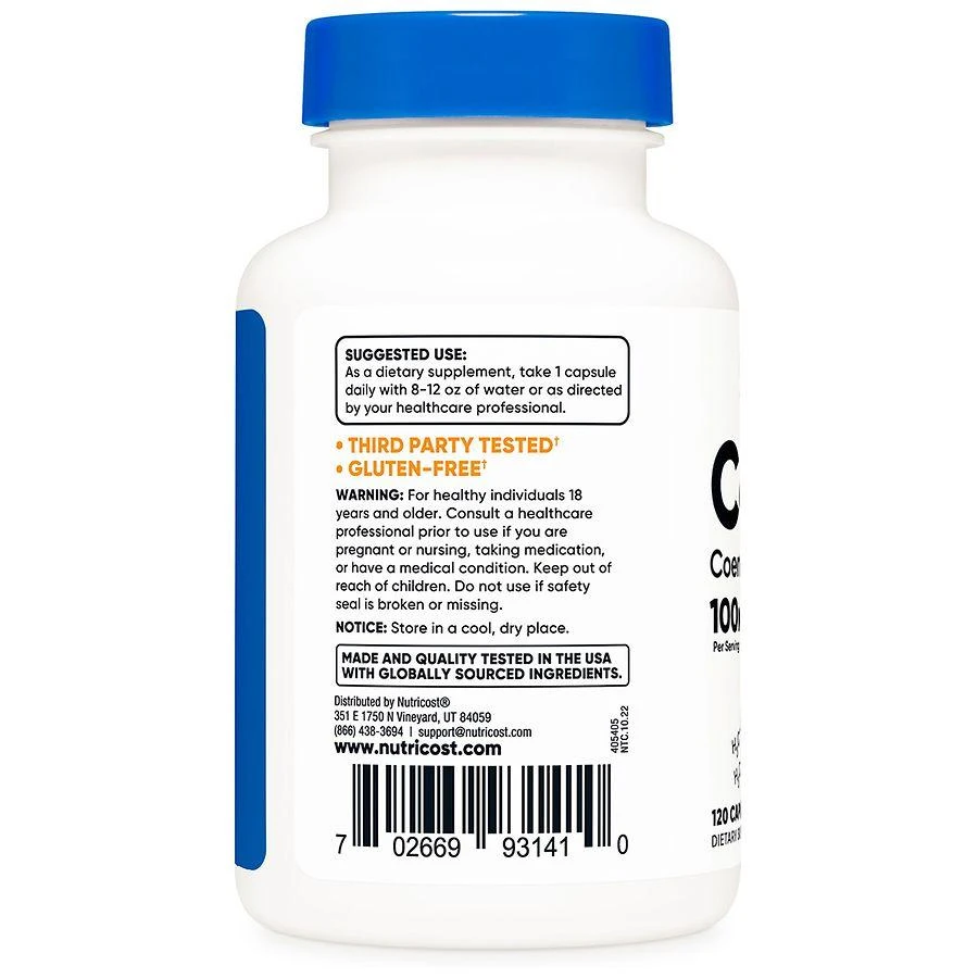 商品Nutricost|CoQ10 100 mg,价格¥223,第2张图片详细描述
