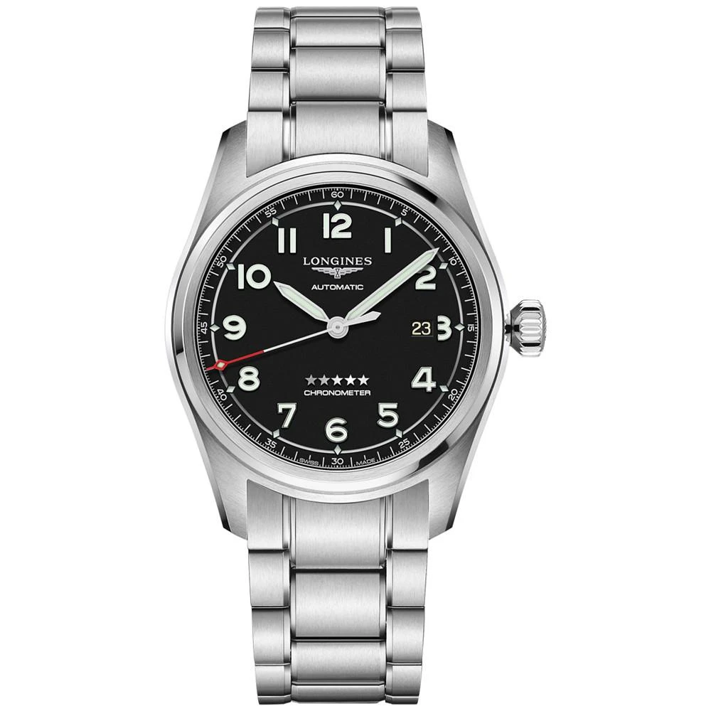 商品Longines|Men's Swiss Automatic Silver-Tone Stainless Steel Bracelet Watch 42mm,价格¥17036,第1张图片