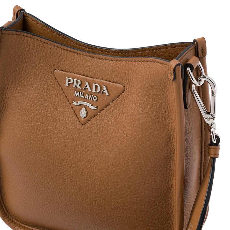 PRADA/普拉达 22新款 女士mini焦糖色皮革金色徽标拆卸织物肩带单肩斜挎包1BH191_2DKV_F02Z8_V_3OO 商品