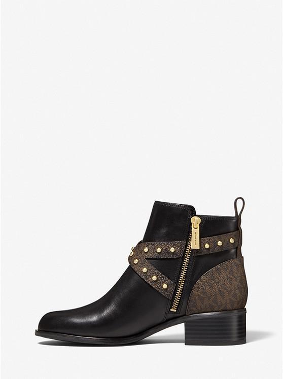 商品Michael Kors|Kincaid Leather and Studded Logo Ankle Boot,价格¥1644,第5张图片详细描述
