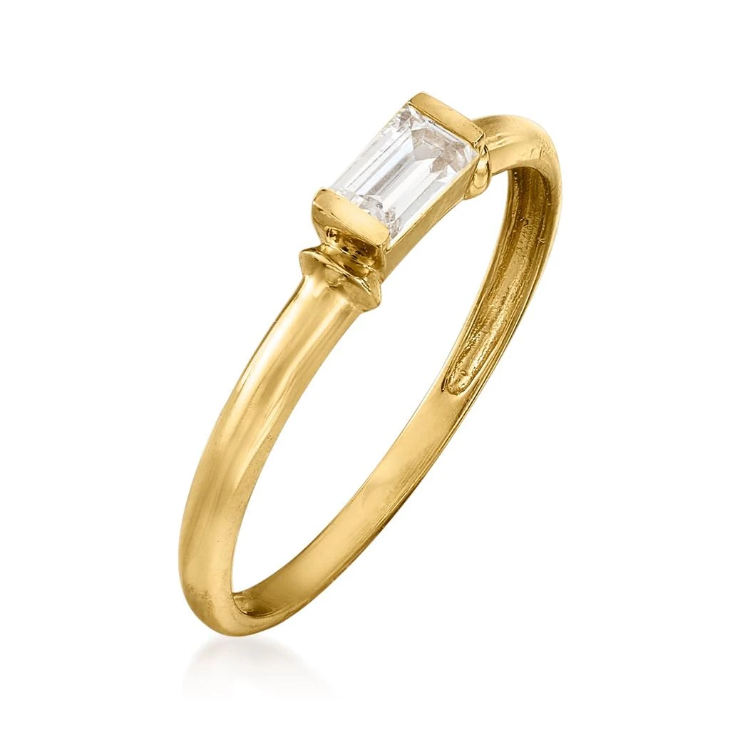 商品Ross-Simons|Baguette CZ Solitaire Ring in 14kt Yellow Gold,价格¥1117,第3张图片详细描述