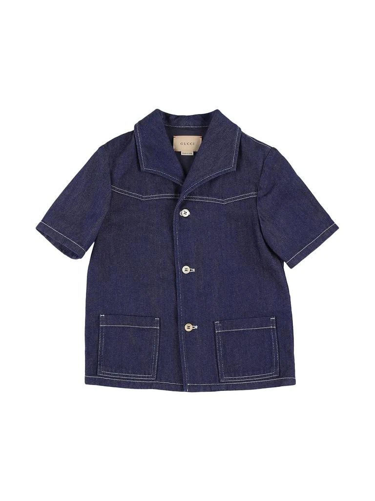 商品Gucci|Logo Embroidered Denim Jacket,价格¥5649,第1张图片