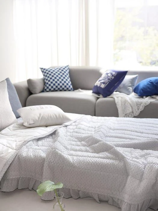 商品BELLELIFE|Dots Bamboo Seersucker Summer Quilted Comforter,价格¥1758,第4张图片详细描述