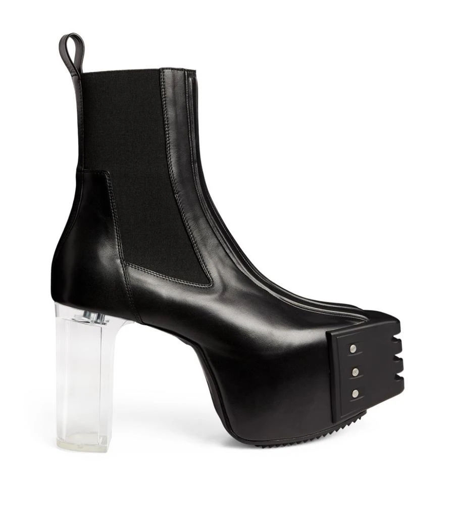 商品Rick Owens|Leather Bevelled Platform Boots 120,价格¥16082,第1张图片