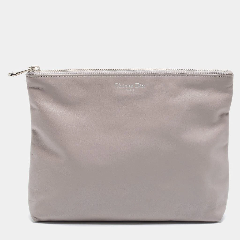 商品Dior|Dior Grey Leather Travel Pouch,价格¥3681,第1张图片