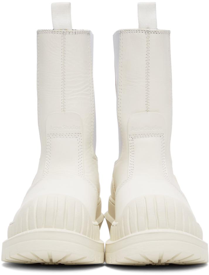 White Leather Chelsea Boots商品第2张图片规格展示