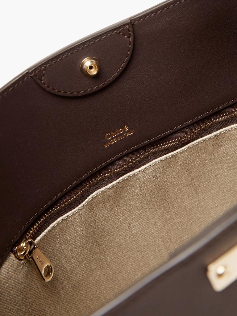 商品Chloé|Logo-plaque linen-twill and leather bucket bag,价格¥12319,第7张图片详细描述