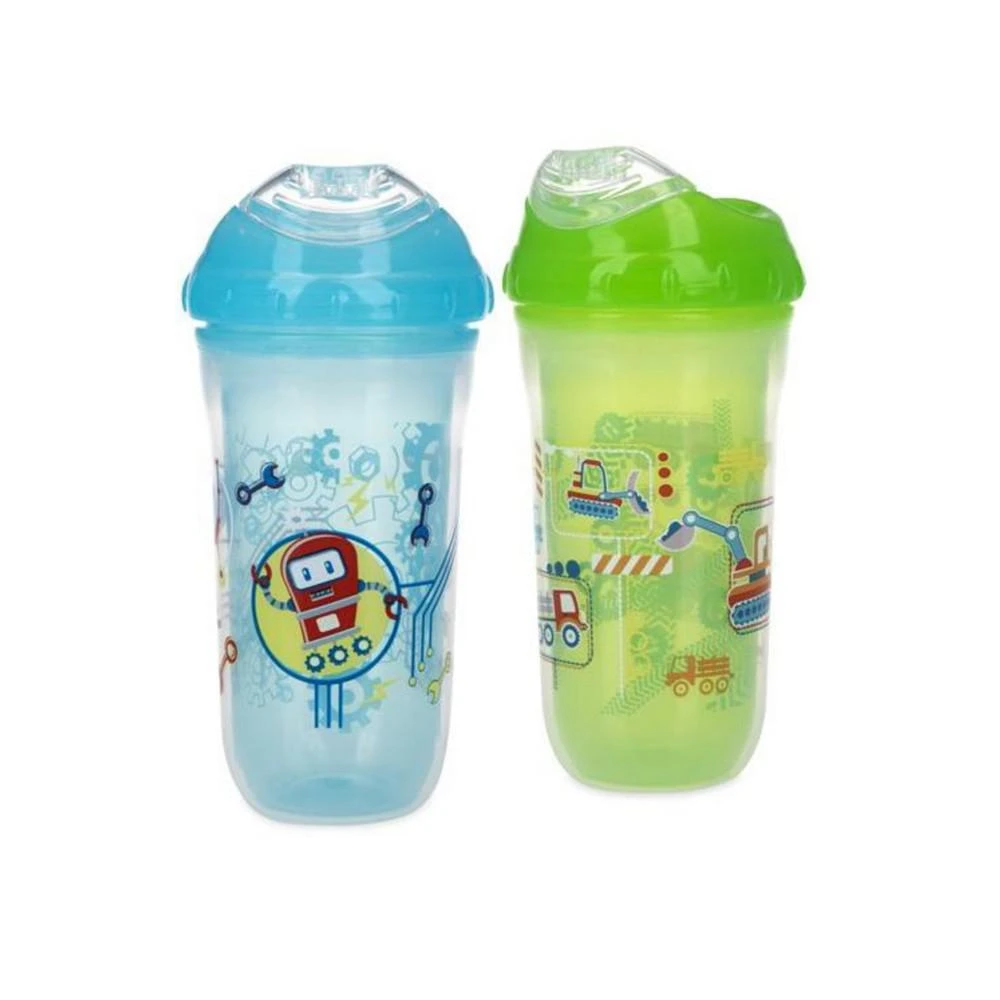 商品Nuby|No-Spill Insulated Cool Sipper, 9 Ounce,  Pack of 2, Blue/Green,价格¥186,第1张图片
