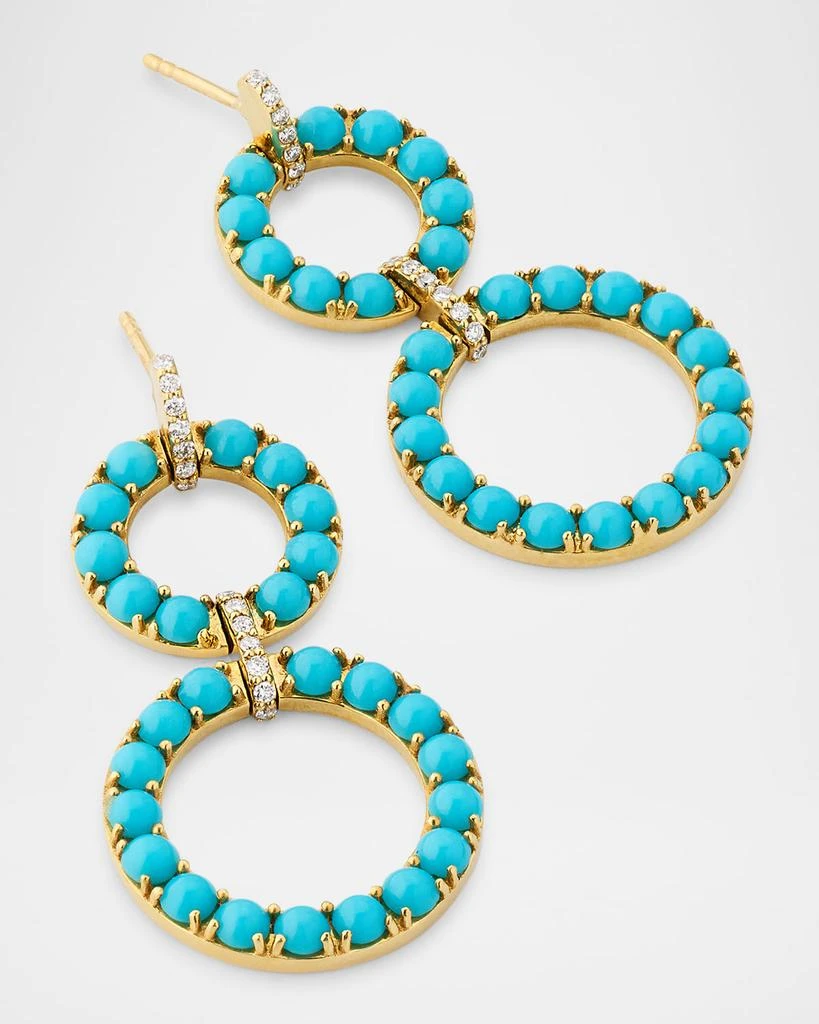 商品Goshwara|18K Yellow Gold G-One Turquoise 2-Row Drop Earrings,价格¥74188,第3张图片详细描述