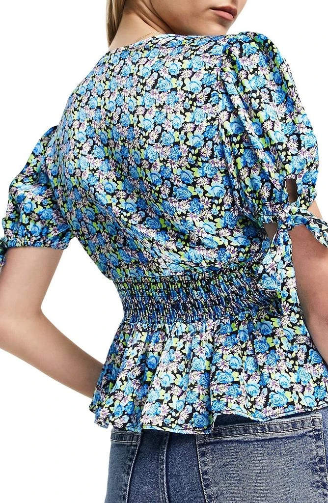 商品Topshop|Floral Satin Peplum Top,价格¥165,第2张图片详细描述