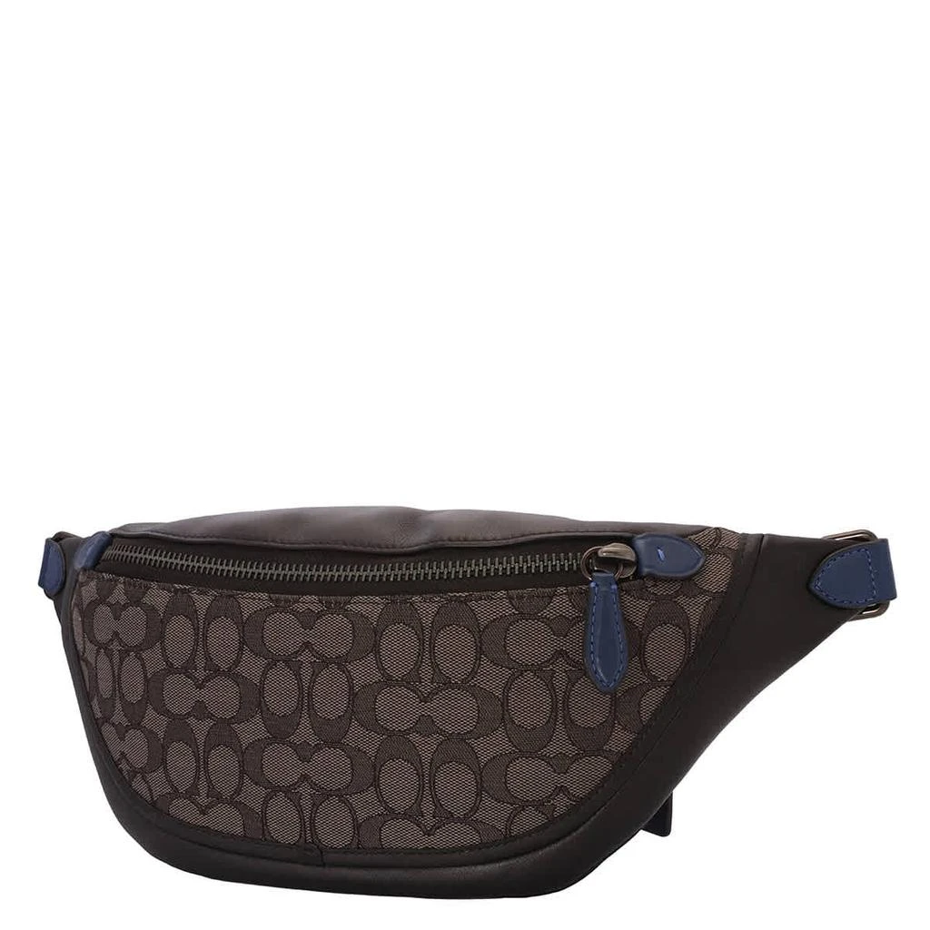 商品Coach|Men's Charcoal/Black Signature Jacquard League Belt Bag,价格¥1255,第2张图片详细描述