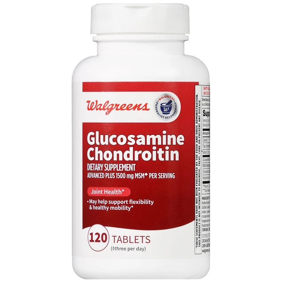 商品Walgreens|Glucosamine Chondroitin Advanced Plus 1500 mg MSM Tablets (40 days),价格¥199,第2张图片详细描述