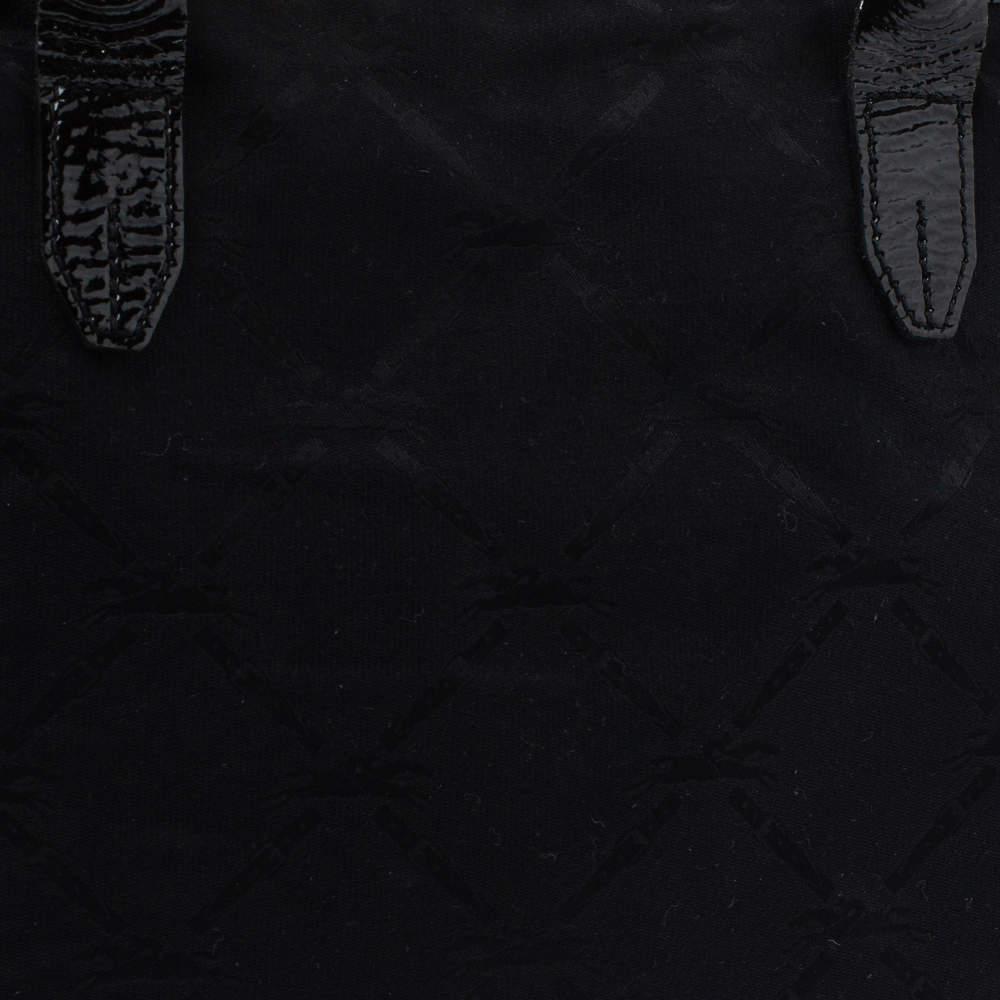 Longchamp Black Logo Embossed Canvas Tote商品第5张图片规格展示