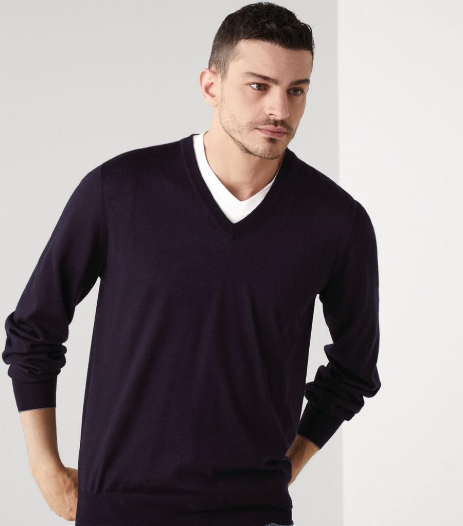 Cashmere-Silk V-Neck Sweater商品第2张图片规格展示