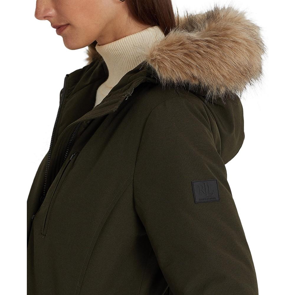 Women's Faux Fur Hooded Parka Coat, Created for Macy's商品第4张图片规格展示