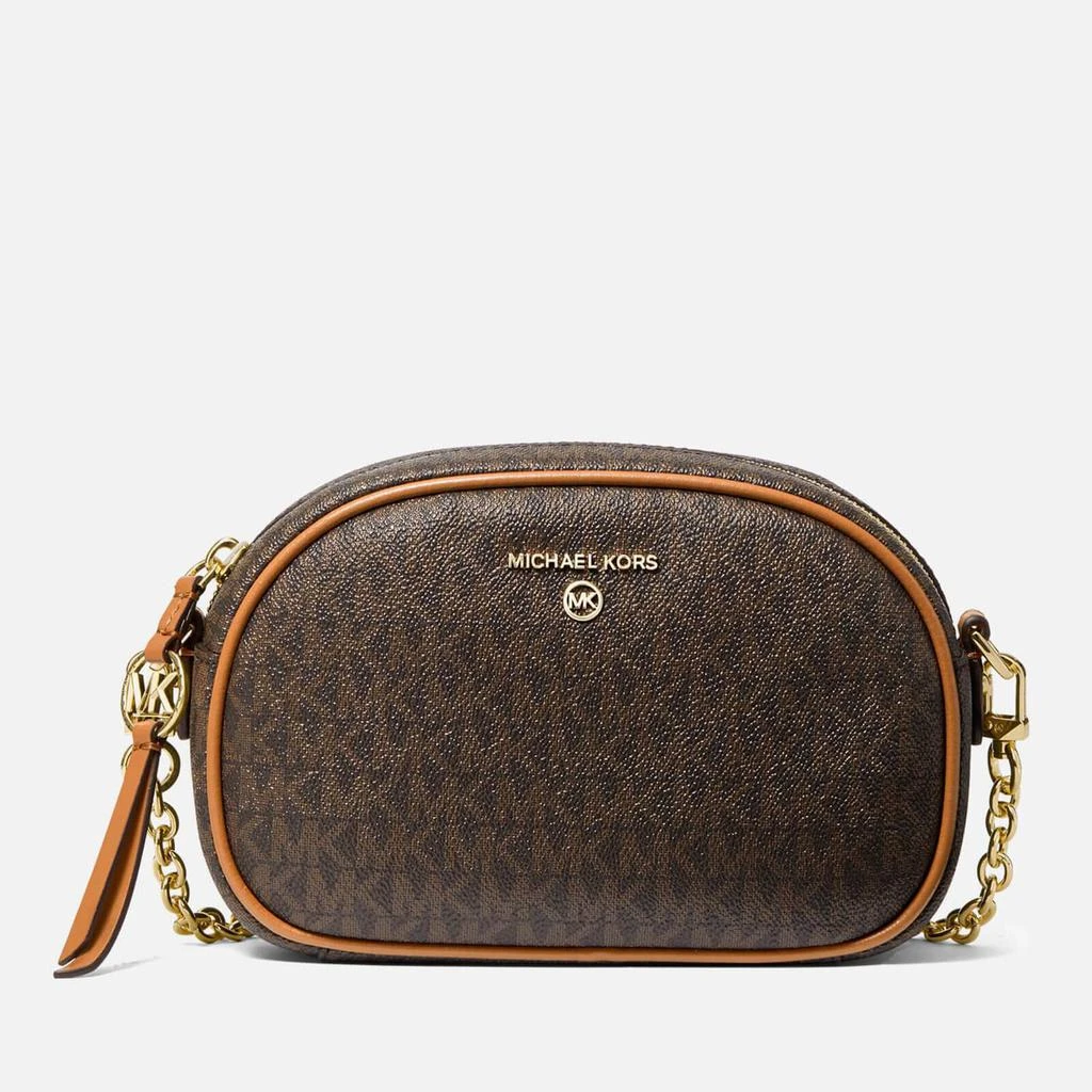 商品Michael Kors|MICHAEL Michael Kors Women's Jet Set Charm Small Oval Camera Xbody Bag - Brn/Acorn,价格¥1116,第1张图片