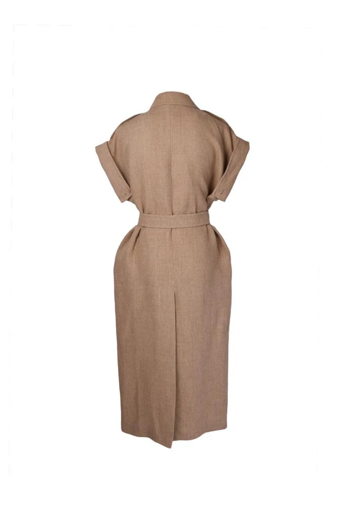 商品Max Mara|Linen Trench Coat With Belt,价格¥6630,第2张图片详细描述
