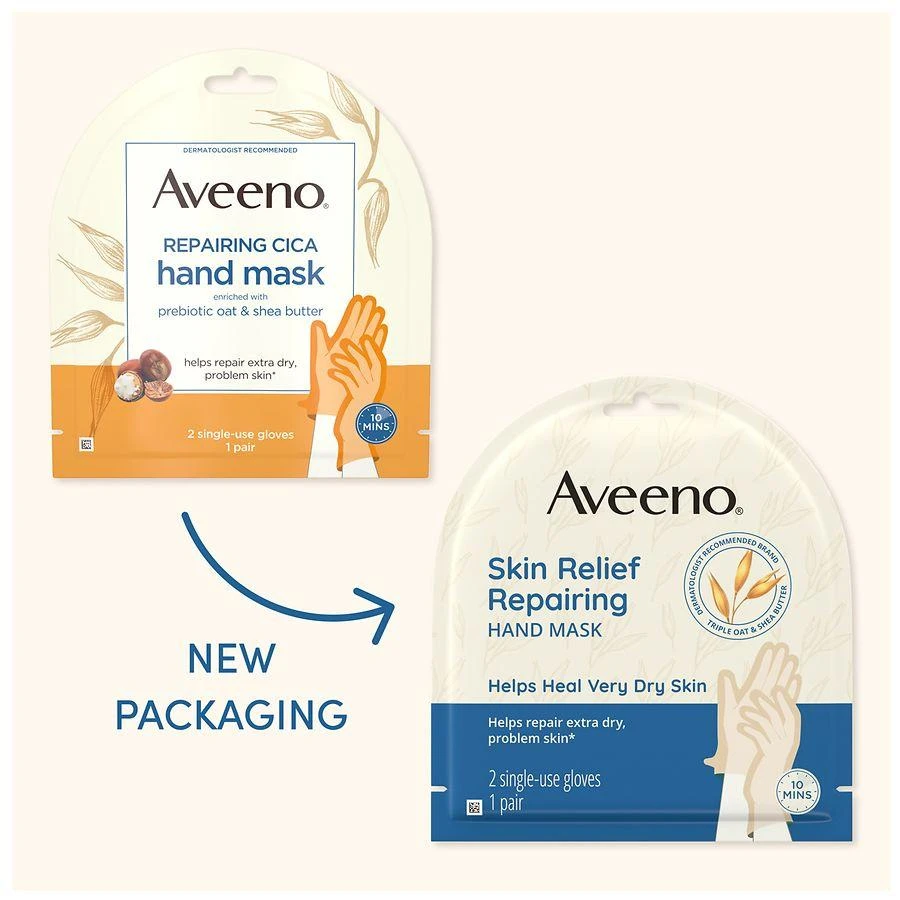 商品Aveeno|Skin Relief Repairing Hand Mask For Dry Skin Fragrance Free,价格¥34,第3张图片详细描述