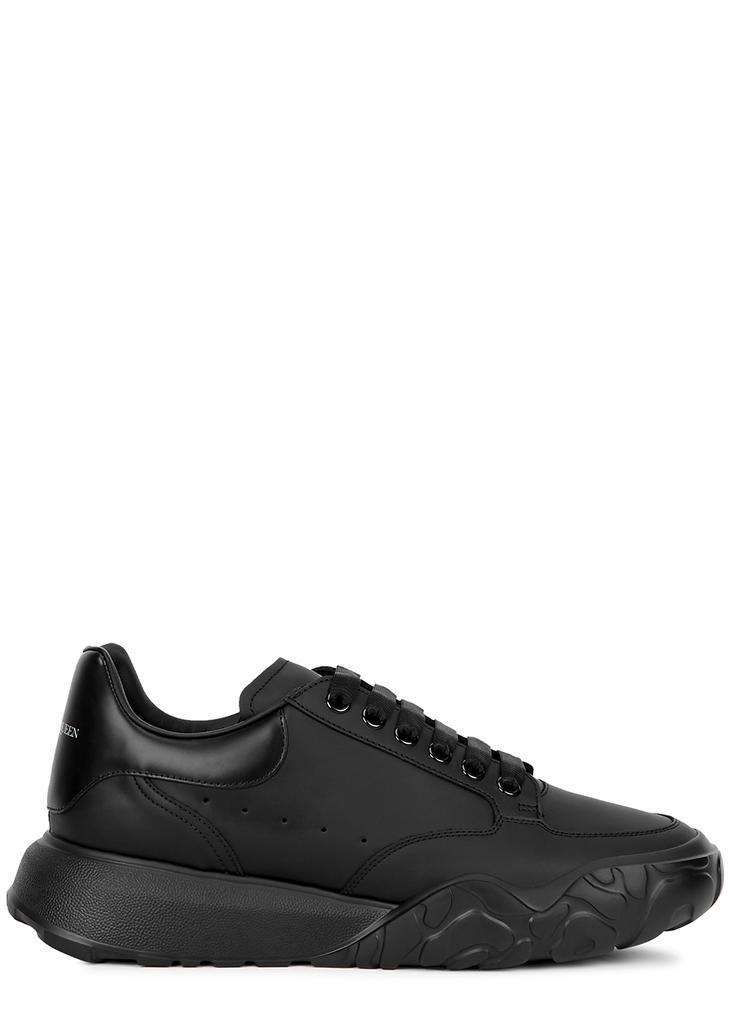 商品Alexander McQueen|Court black leather sneakers,价格¥3296,第1张图片