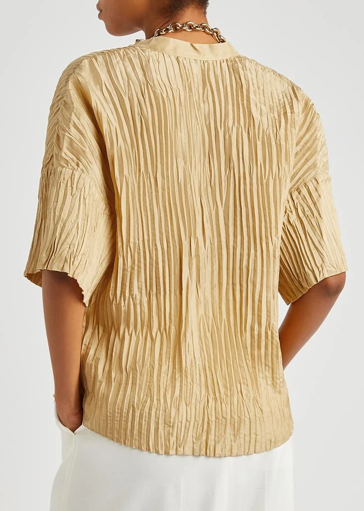 商品Vince|Gold plissé silk blouse,价格¥3334,第3张图片详细描述