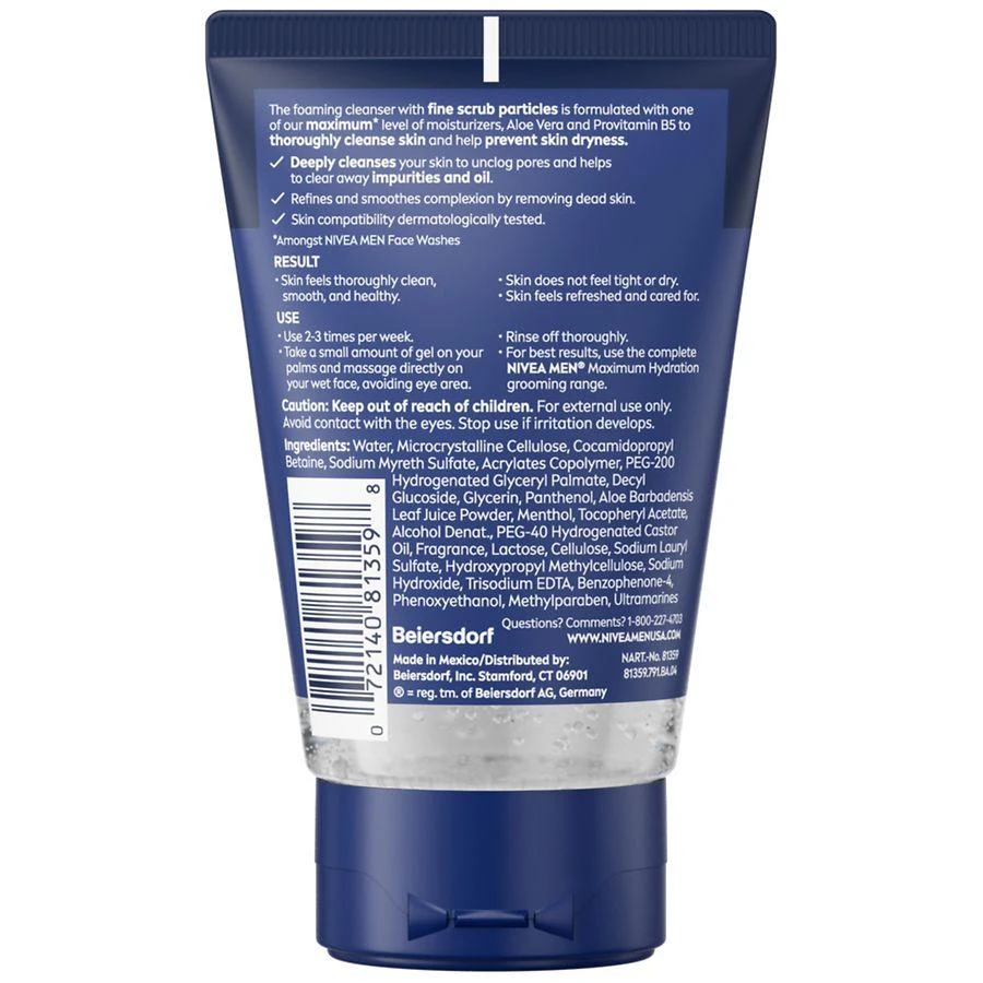 商品Nivea|Maximum Hydration Deep Cleaning Face Scrub With Aloe Vera,价格¥69,第2张图片详细描述