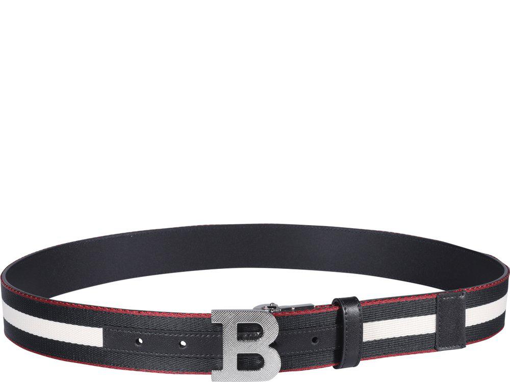 Bally Striped Reversible Logo-Buckle Belt商品第1张图片规格展示