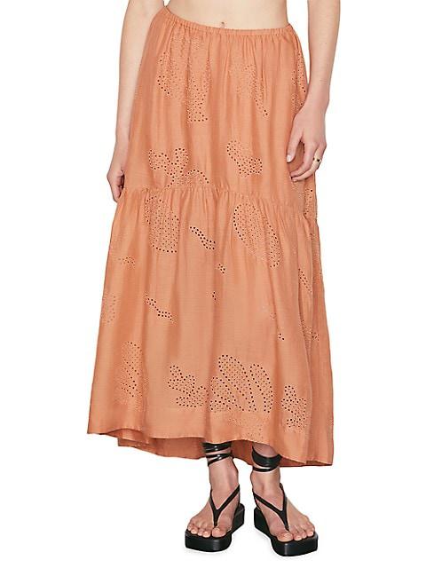 Eyelet Linen Maxi Skirt商品第3张图片规格展示