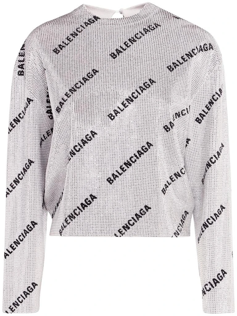 商品Balenciaga|All Over Mini Logo Sweater,价格¥26679,第1张图片