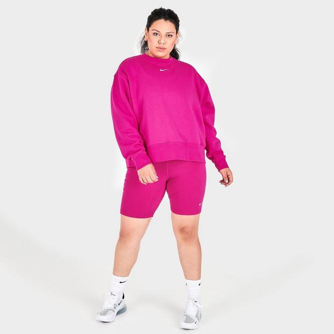 Women's Nike Sportswear Collection Essentials Fleece Crewneck Sweatshirt (Plus Size)商品第2张图片规格展示