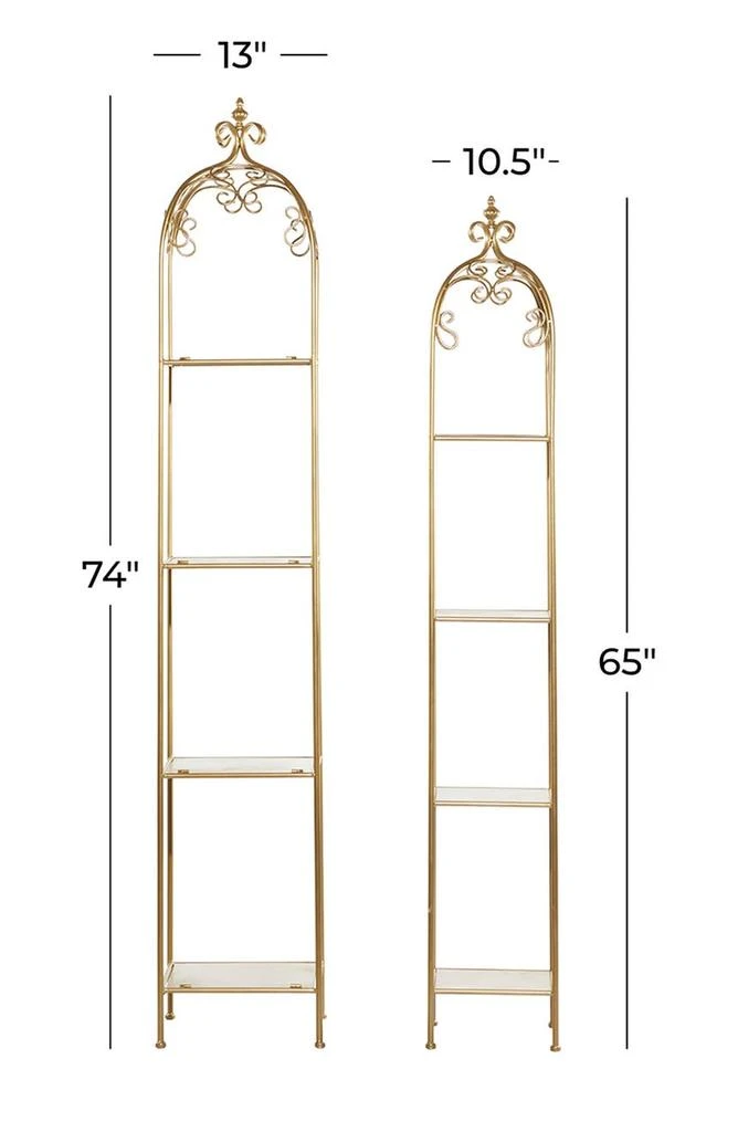 商品VIVIAN LUNE HOME|Goldtone Metal Contemporary Shelving Unit - Set of 2,价格¥2696,第3张图片详细描述