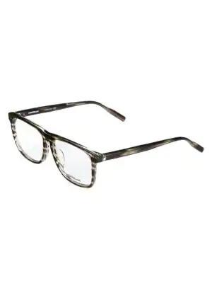 商品MontBlanc|57MM Rectangle Optical Glasses,价格¥710,第4张图片详细描述