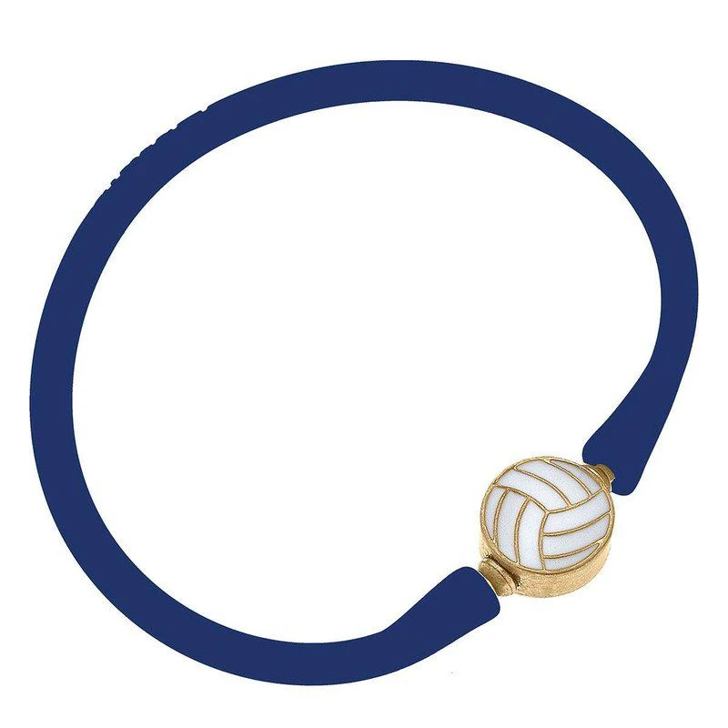 商品Canvas Style|Enamel Volleyball Silicone Bali Bracelet In Royal Blue,价格¥214,第1张图片