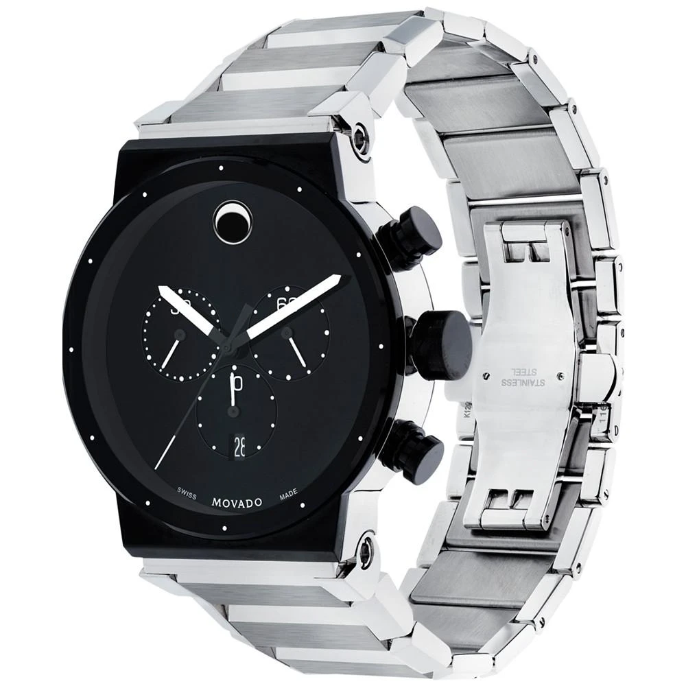 商品Movado|摩凡陀Movado Men's Swiss Chronograph Sapphire Synergy Stainless Steel Bracelet Watch 42mm 0606800,价格¥10830,第2张图片详细描述