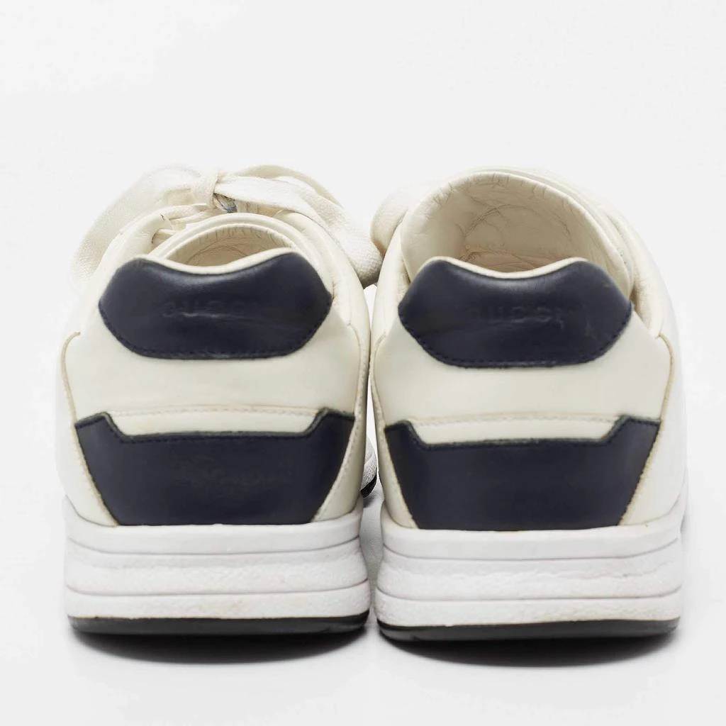 商品[二手商品] Gucci|Gucci White/Navy Blue Leather Interlocking G Low Top Sneakers SIze 40.5,价格¥1134,第5张图片详细描述