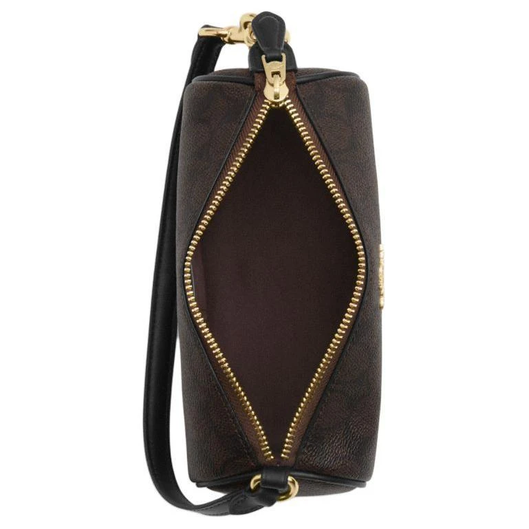 商品[国内直发] Coach|蔻驰 20 品牌徽标拉链开合 PVC配皮 手提单肩包 小号 女款 深棕色,价格¥934,第4张图片详细描述