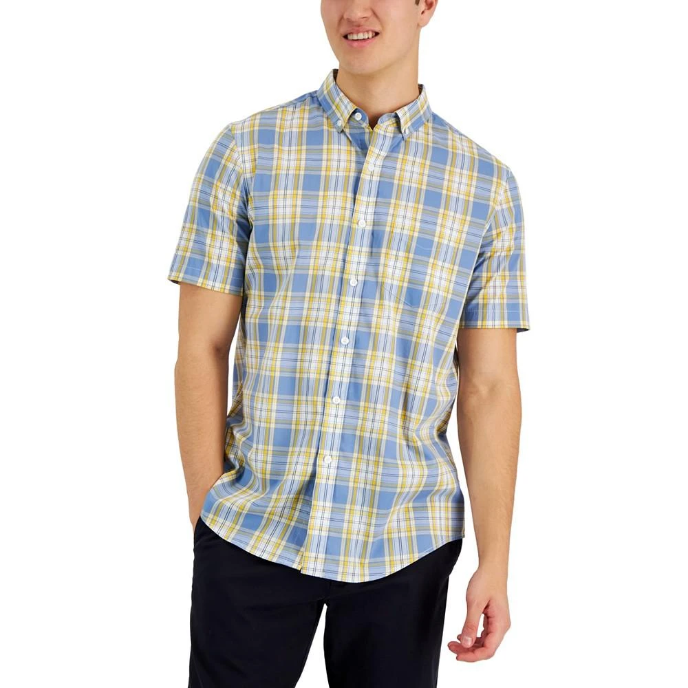 商品Club Room|Men's Matteo Plaid Poplin Woven Short-Sleeve Shirt, Created for Macy's,价格¥265,第1张图片