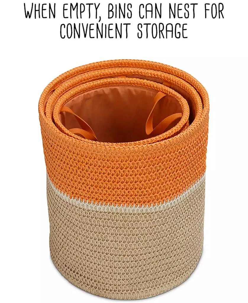 Paper Straw Nesting Baskets with Handles, Set of 3 商品